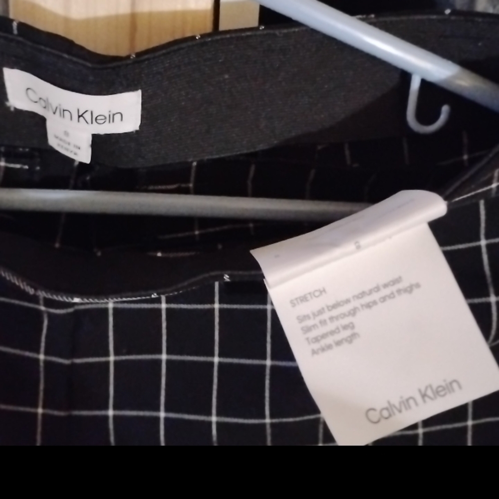 Calvin Klein Black and White Patterned Pants